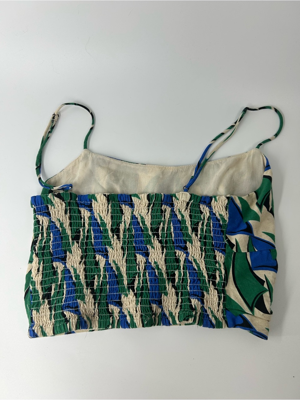 Zara Green Blue and Cream Printed Shorts Set - Picture 9 of 12